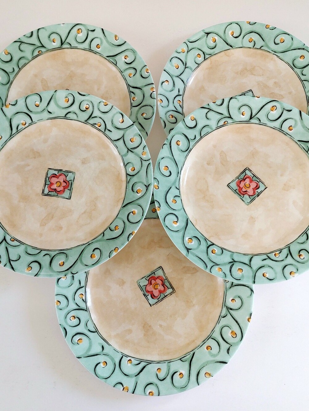 Corelle Impressions Watercolors 8.5” Luncheon Salad Plates Set of 5